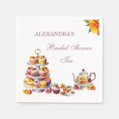 Serviette En Papier Fête de thé floral Lilac rose rousse Na (Devant)