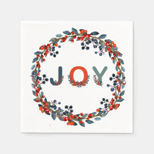 Serviette En Papier Fête de vacances de guirlande de baies de Noël de