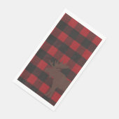 Serviette En Papier Fête de vacances de la cabane de ski Moose Plaid (Coin)
