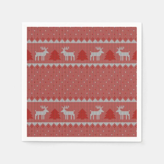 Serviette En Papier Fête de vacances rouge (Devant)