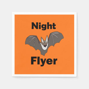 Serviette En Papier Fête de vol nocturne de chauve-souris mignonne eff