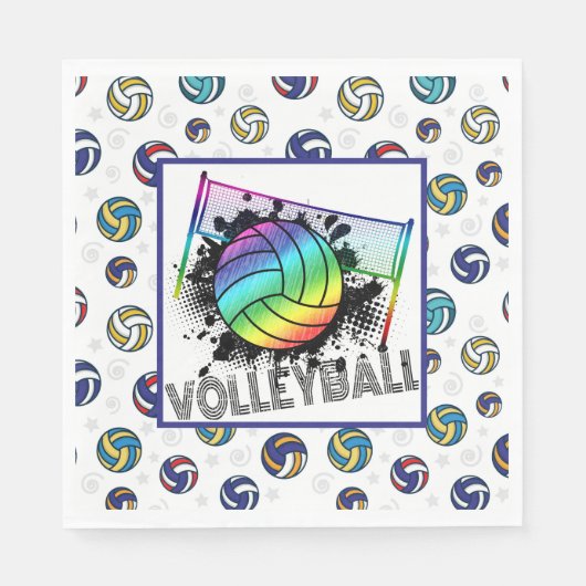 Serviette En Papier Fête de volley-ball (Devant)