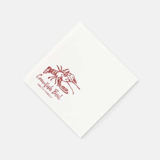 Serviette En Papier Fête d'ébullition d'écrevisses dessinées à la main (Coin)