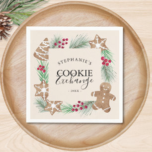Serviette En Papier Fête d'échange de biscuits de Noël