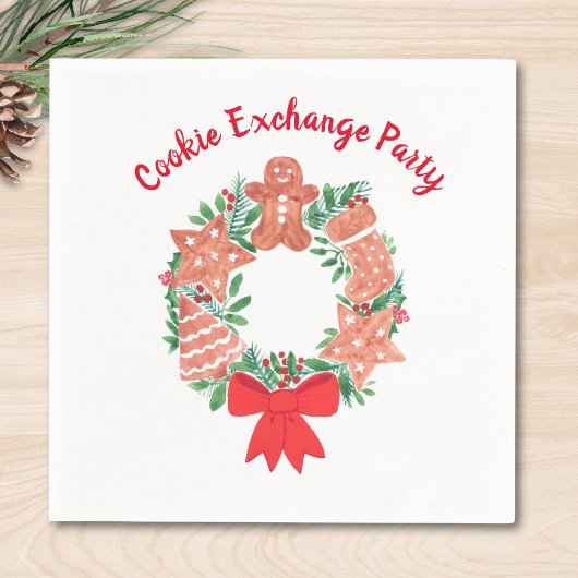Serviette En Papier Fête d'échange de biscuits de Noël