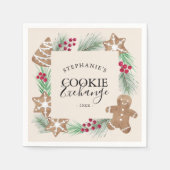Serviette En Papier Fête d'échange de biscuits de Noël (Devant)