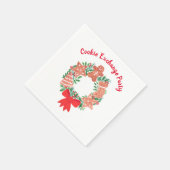 Serviette En Papier Fête d'échange de biscuits de Noël (Coin)