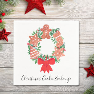 Serviette En Papier Fête d'échange de biscuits de Noël au pain d'épice