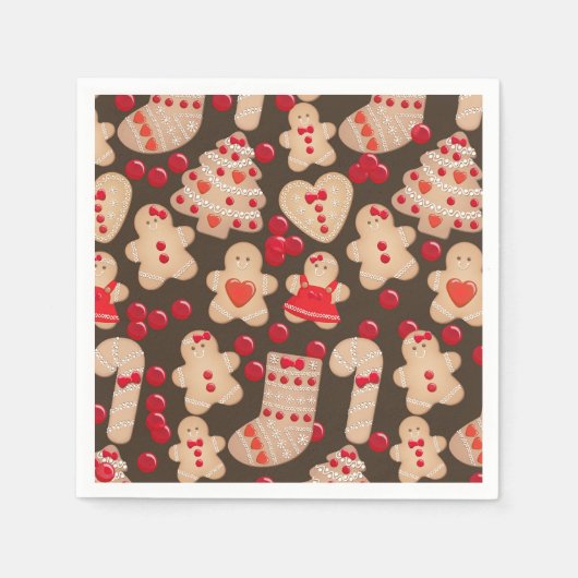Serviette En Papier Fête d'échange de biscuits de Noël : biscuits au g (Devant)