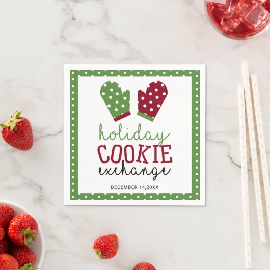 Serviette En Papier Fête d'échange de biscuits Noël Four Mitts (En situation)