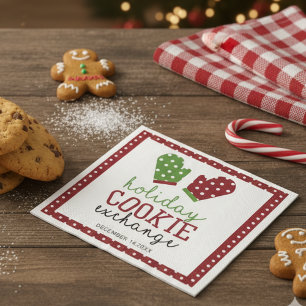 Serviette En Papier Fête d'échange de biscuits Noël Four Mitts