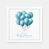 Serviette En Papier Fête d'enfant garçon Ballons Bleus Aquarelle (Devant)