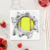 Serviette En Papier Fête d'équipe de softball (En situation)