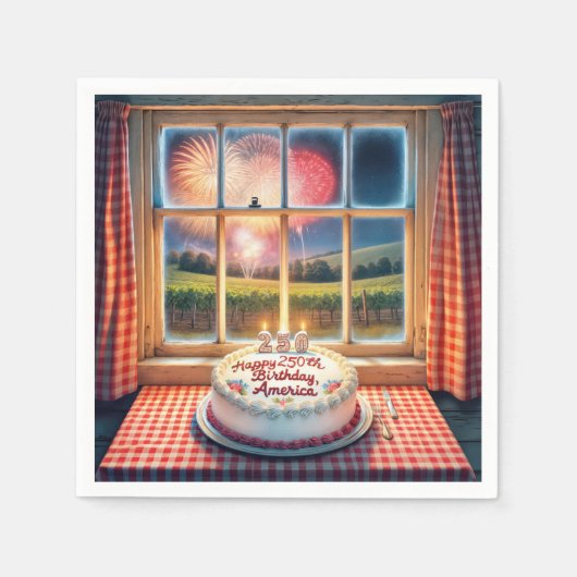 Serviette En Papier Fête des 250 ans de l'Amérique (Devant)