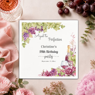 Serviette En Papier Fête des 99 ans : Vin Vieilli à la Perfection
