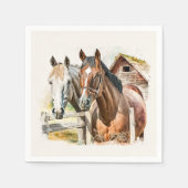 Serviette En Papier Fête des amateurs de chevaux mignons (Devant)