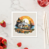 Serviette En Papier Fête des amoureux du camping cool (En situation)