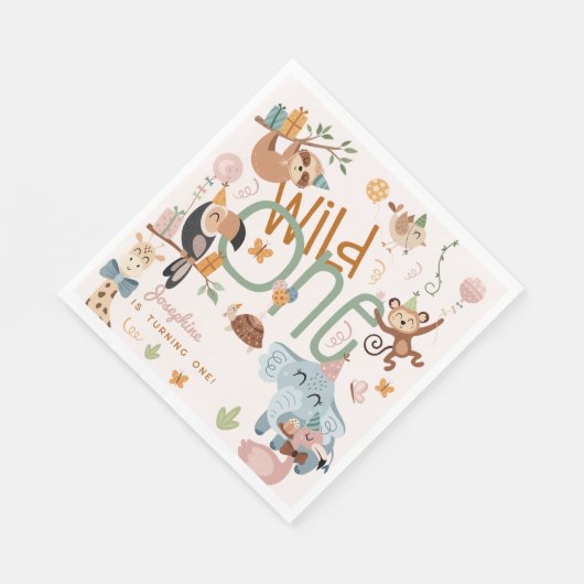 Serviette En Papier Fête des animaux de safari Wild one anniversaire d (Coin)