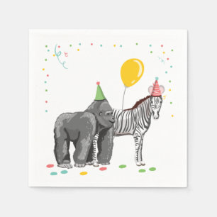 Serviette En Papier Fête des animaux Wild One Zoo Wild Jungle Anniver