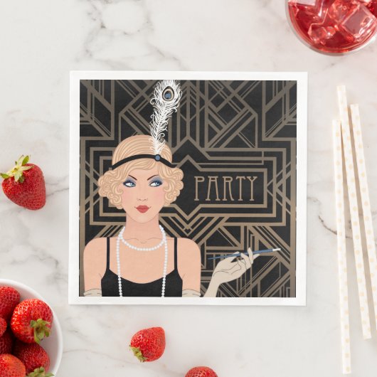 Serviette En Papier Fête des Années folles (En situation)