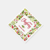 Serviette En Papier Fête des baies de Noël (Coin)