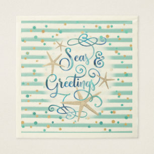 Serviette En Papier Fête des "Bonnes Fêtes" tropicales