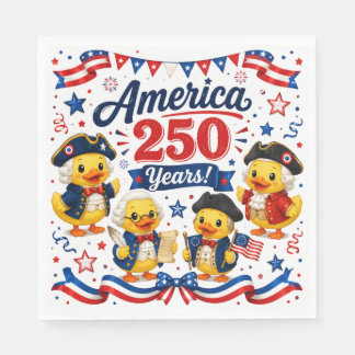 Serviette En Papier Fête des Canetons Patriotiques America 250 Ans 