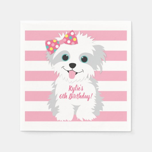 Serviette En Papier Fête des chiots (Devant)