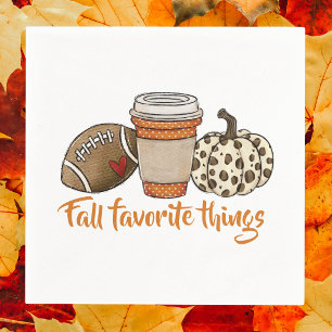 Serviette En Papier Fête des Choses Préférées d'Automne Tasse de Footb