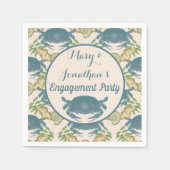 Serviette En Papier Fête des Crabes - Crabes Bleus Aquarelle, Fiançail (Devant)