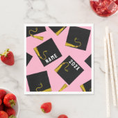 Serviette En Papier Fête des diplômés 2025 rose (En situation)