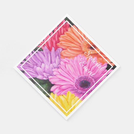 Serviette En Papier Fête des Fleurs de Gerbera (Coin)