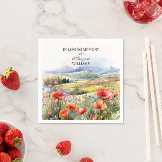 Serviette En Papier Fête Des Fleurs sauvages D'Aquarelle De La Vie Fun (En situation)