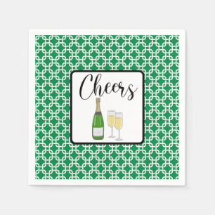 Serviette En Papier Fête des Flutes de Champagne de Script
