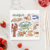 Serviette En Papier Fête des fruits de mer (En situation)