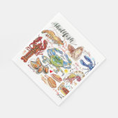 Serviette En Papier Fête des fruits de mer (Coin)