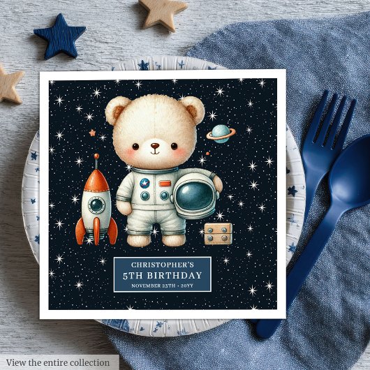 Serviette En Papier Fête des garçons de l'astronaute en peluche person