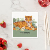 Serviette En Papier Fête des garçons de tigres, jungle animale (En situation)