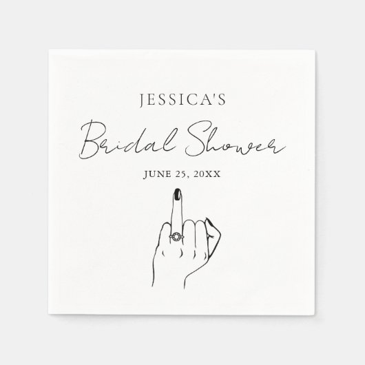 Serviette En Papier Fête des mariées à doigt simple (Devant)