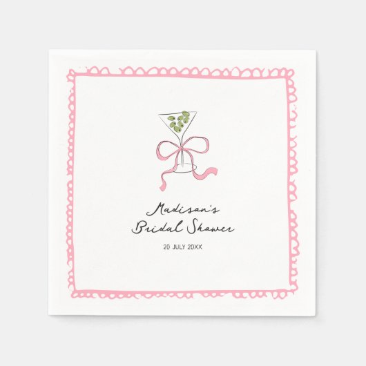 Serviette En Papier Fête des mariées à main irky Martini Bow (Devant)