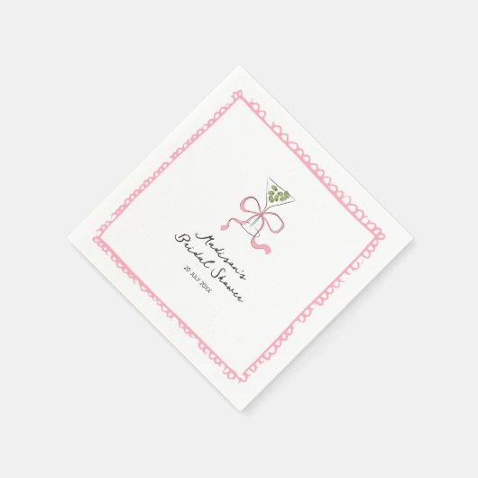 Serviette En Papier Fête des mariées à main irky Martini Bow (Coin)