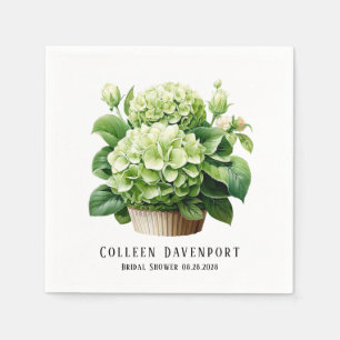 Serviette En Papier Fête des mariées à papillon floral d'Hydrangée ver