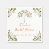 Serviette En Papier Fête des mariées à parapluies florales (Devant)