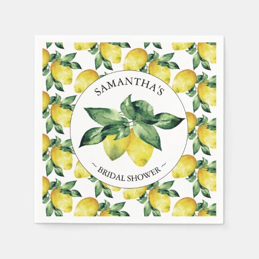 Serviette En Papier Fête des mariées à thème citron (Devant)