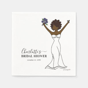 Serviette En Papier Fête des mariées Avatar personnalisable   Cheveux 