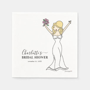 Serviette En Papier Fête des mariées Avatar personnalisable   Longues 