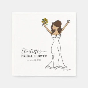 Serviette En Papier Fête des mariées Avatar personnalisable   Longues 