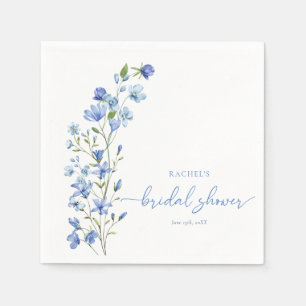 Serviette En Papier Fête des mariées bleu Dusty Fleur sauvage aquarell