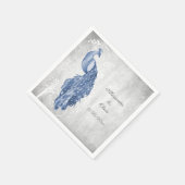 Serviette En Papier Fête des mariées bleu Peacock (Coin)