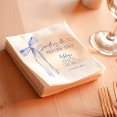 Serviette En Papier Fête des mariées Bleue Bow, Quelque Chose De Bleu